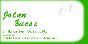 jolan bucsi business card